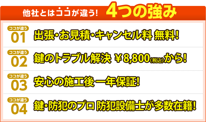 他社とはココが違う！４つの強み